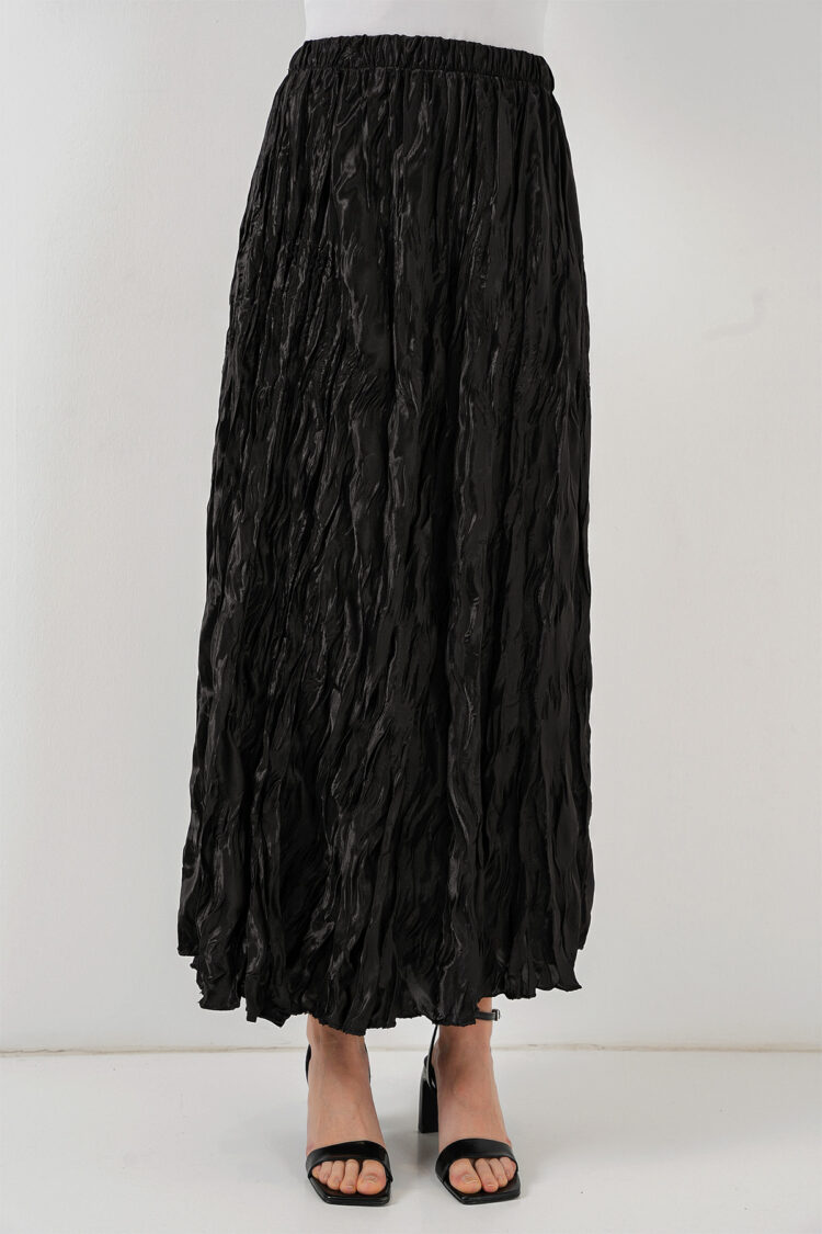 Long Wrinkle Shiny Skirt 8034