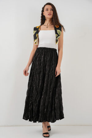 Long Wrinkle Shiny Skirt 8034 - Brand: Bigdart - Women & Kids, Baby Clothes Wholesale - Globality Store