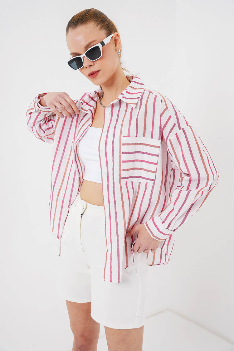 Striped Oversize Shirt 20278