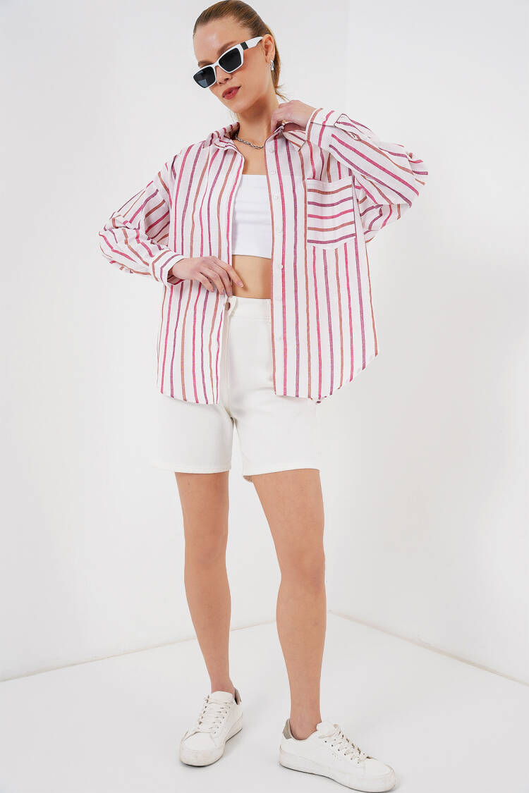 Striped Oversize Shirt 20278
