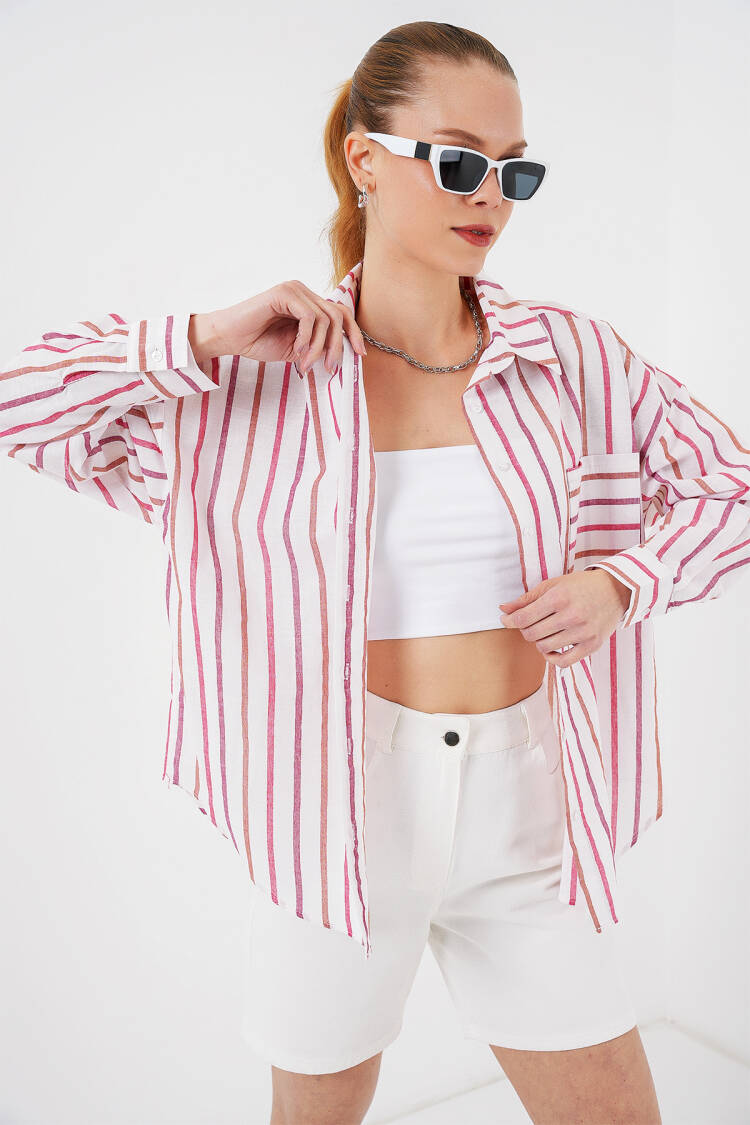 Striped Oversize Shirt 20278 - Brand: Bigdart - Women & Kids, Baby Clothes Wholesale - Globality Store