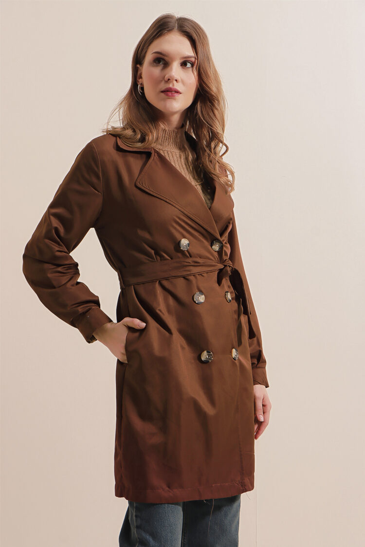 Double Neck Short Trench Coat - Brand: Bigdart - Women & Kids, Baby Clothes Wholesale - Globality Store