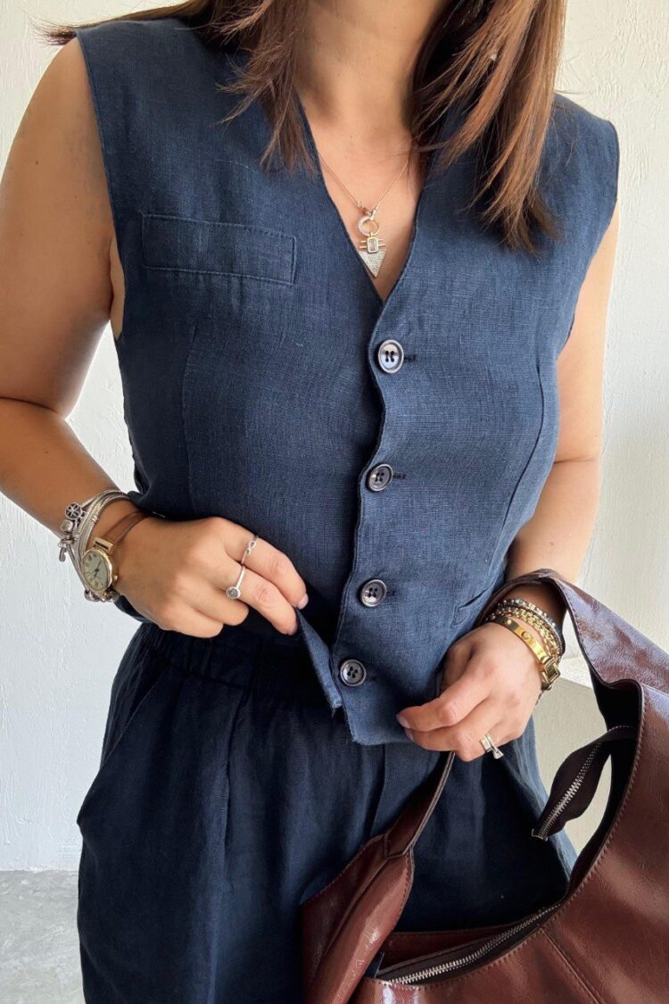 Salaş Vest Suit - Navy