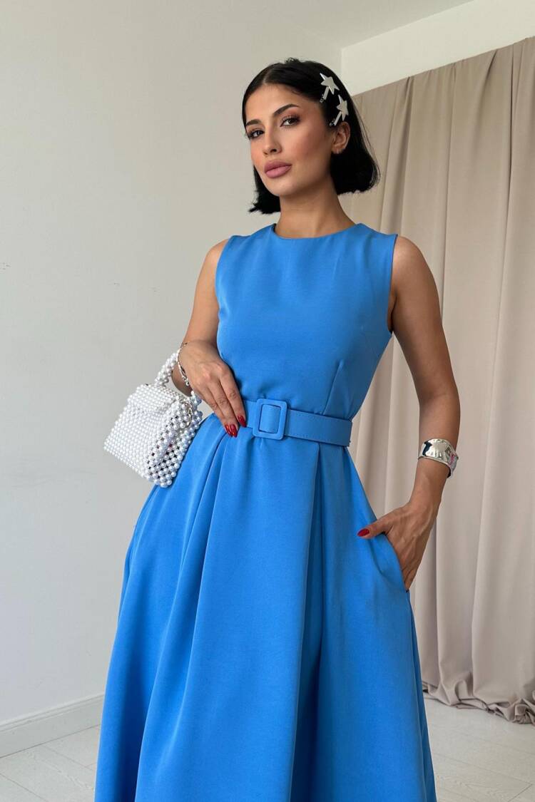 Halter Neck Flared Dress