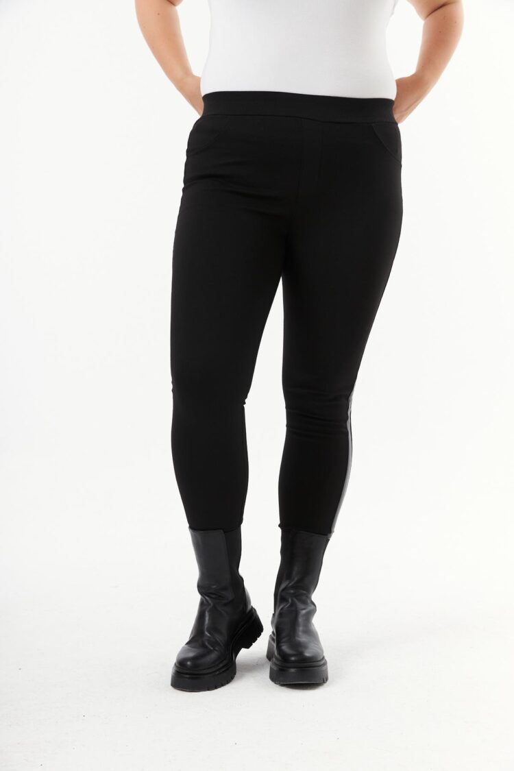 Black Plus Size Elegant Casual Tregging Pants