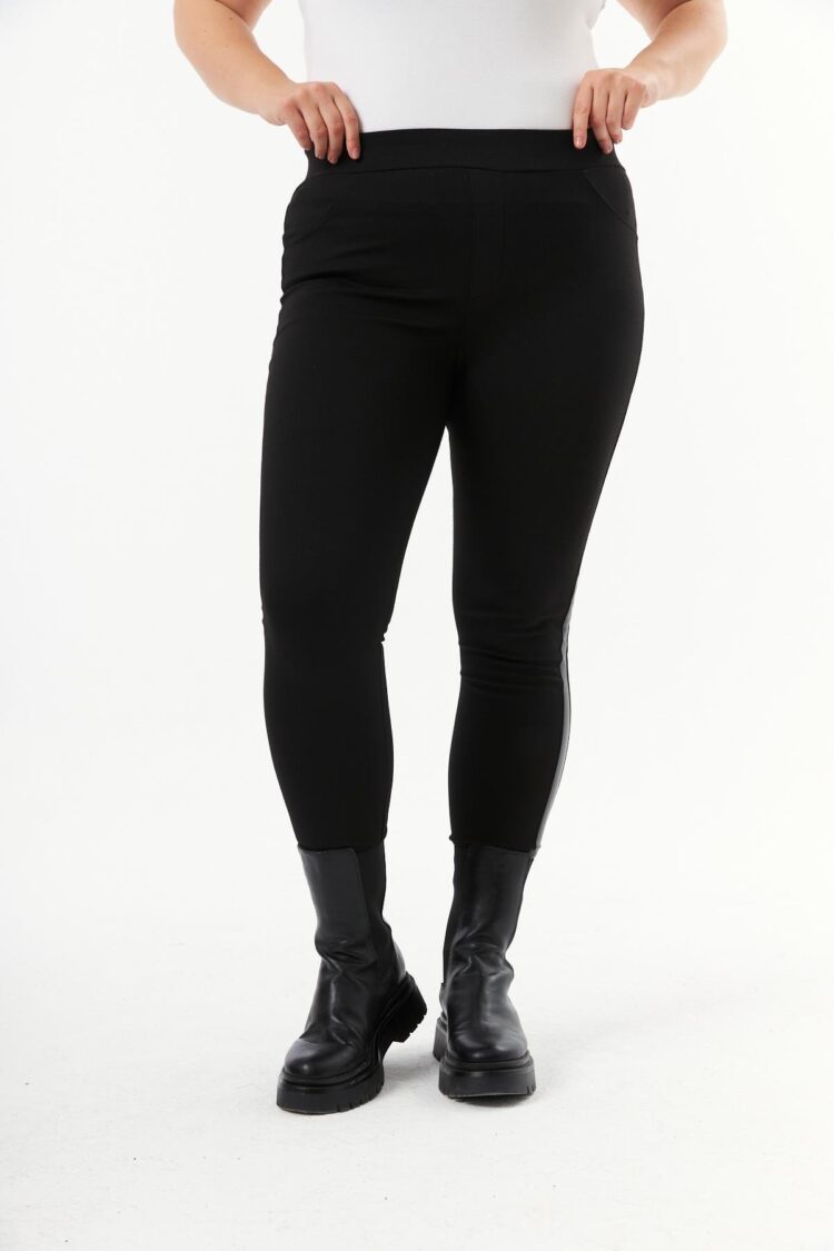 Black Plus Size Elegant Casual Tregging Pants