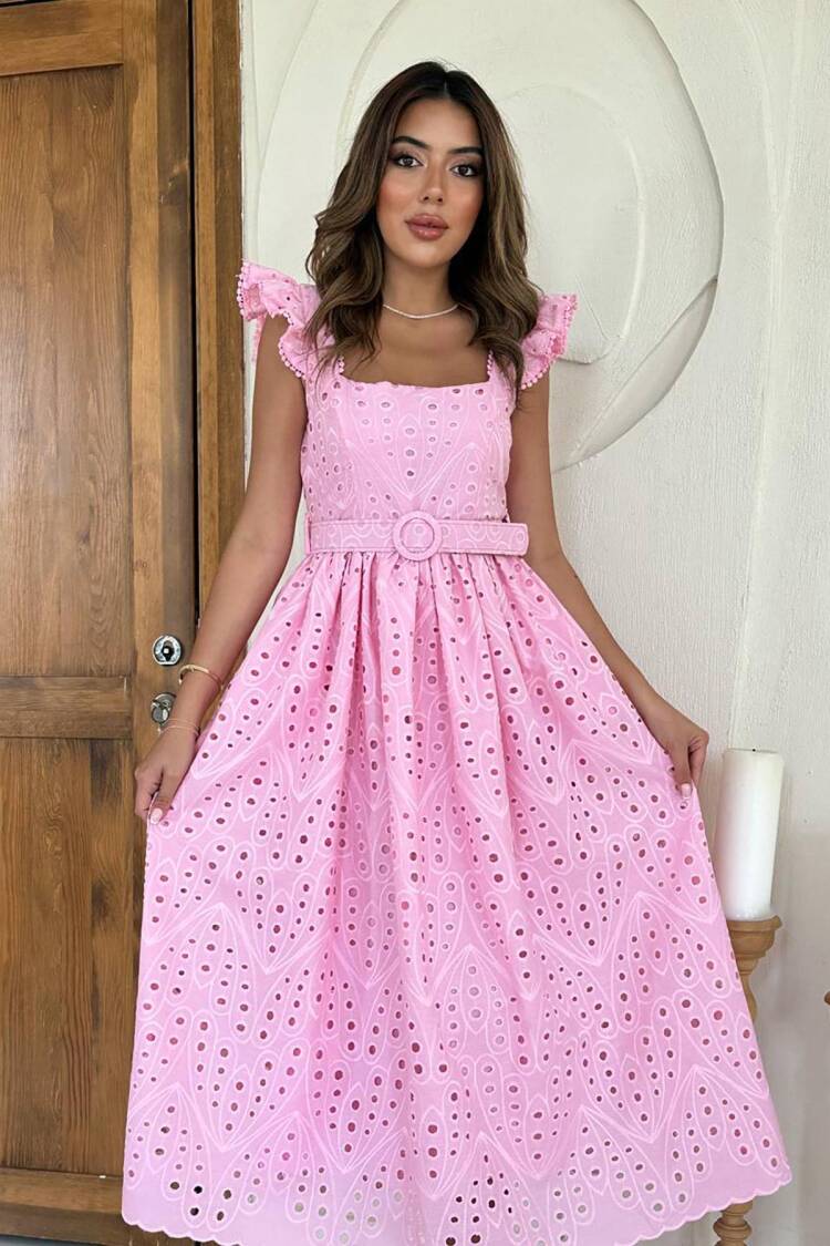 Fit And Flare Dress With Ruffle Cap Sleeves - Brand: Elisa - Women & Kids, Baby Clothes Wholesale - Globality Store