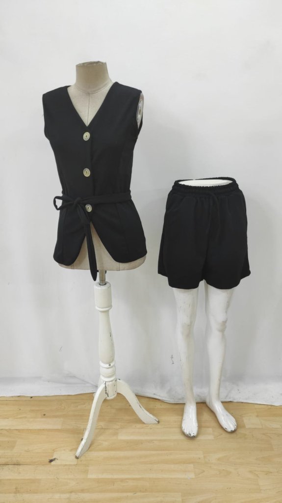 Sleeveless V-Neck Mini Jacket Dress