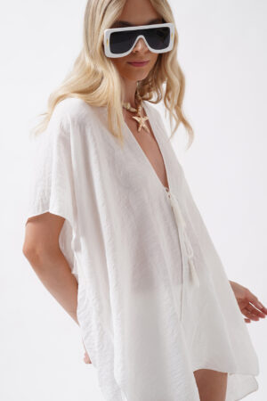 Boho Casual Oversized Tie Tunic - Brand: Black Fashion - Women & Kids, Baby Clothes Wholesale - Globality Store