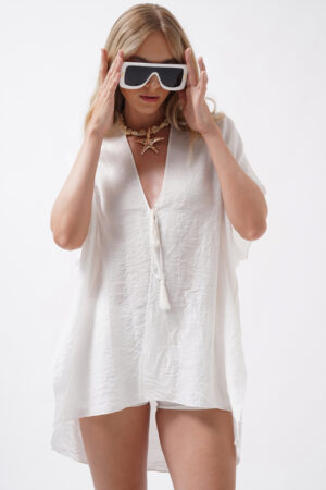Boho Casual Oversized Tie Tunic - Brand: Black Fashion - Women & Kids, Baby Clothes Wholesale - Globality Store
