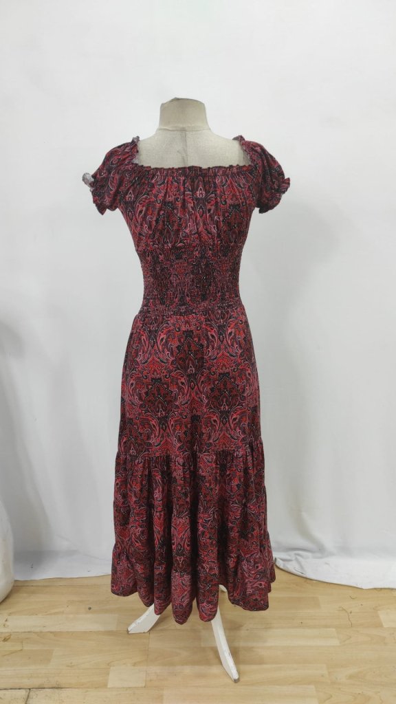 Red Boho Fit And Flare Dress
