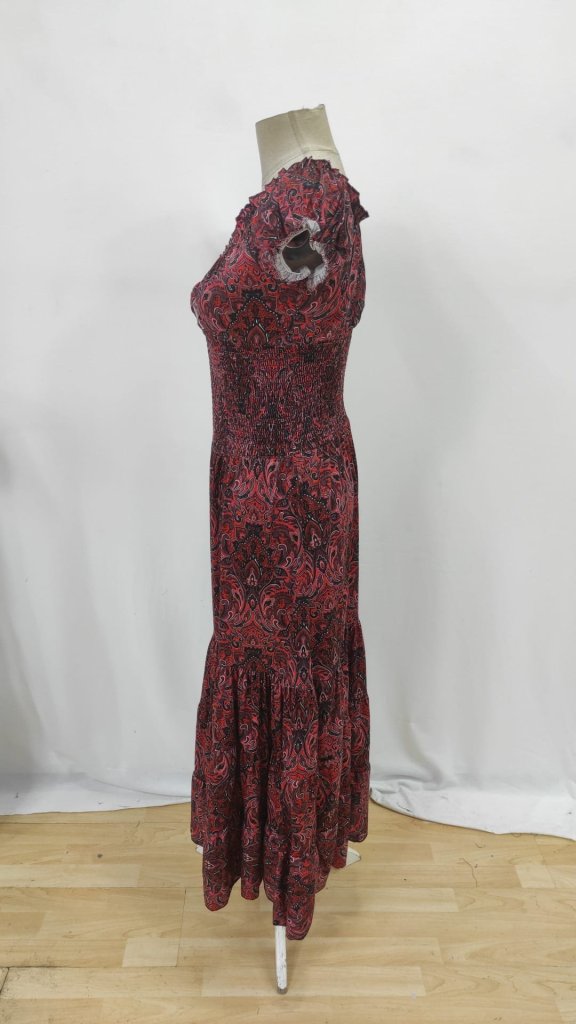 Red Boho Fit And Flare Dress