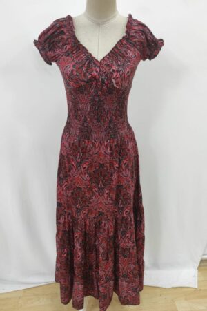 Red Boho Fit And Flare Dress - Brand: Janes - Women & Kids, Baby Clothes Wholesale - Globality Store