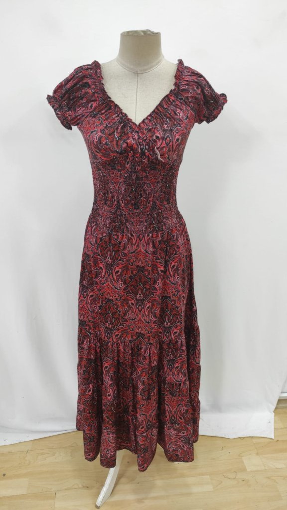 Red Boho Fit And Flare Dress