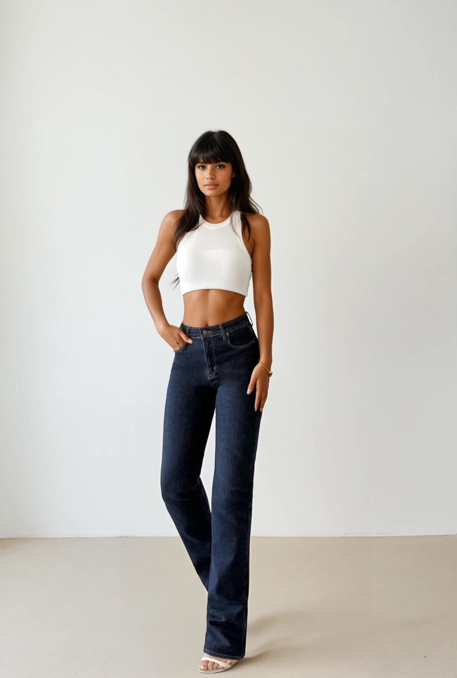 Blue High Waist Mom Jeans With Straight Leg - Brand: LACARINO - Women & Kids, Baby Clothes Wholesale - Globality Store