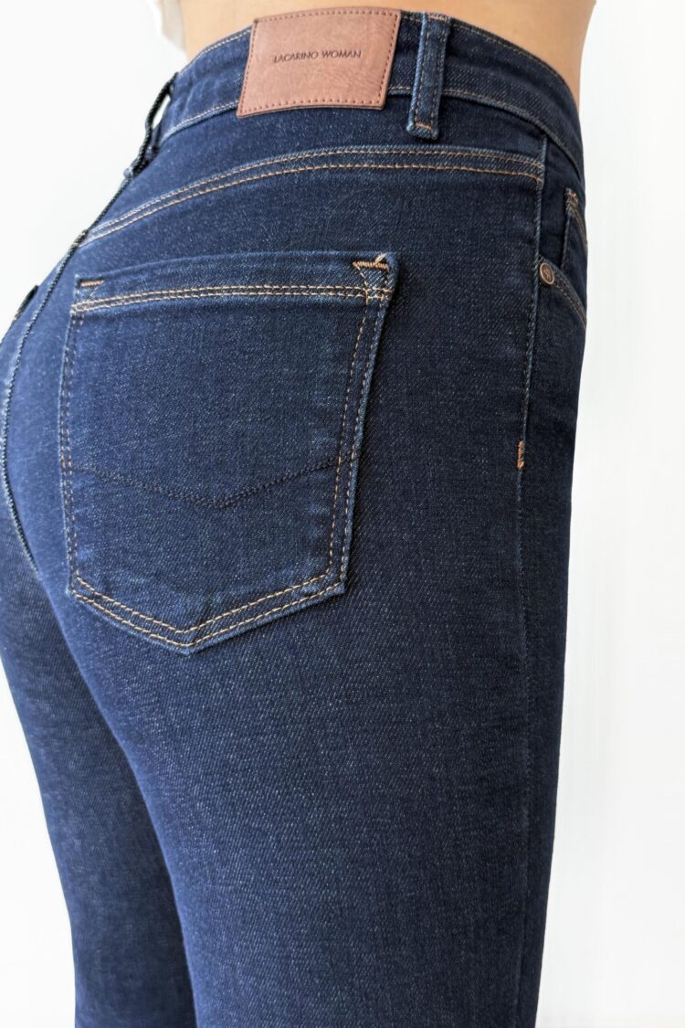 Blue High Waist Mom Jeans With Straight Leg