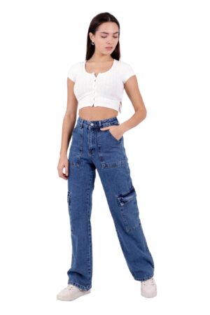 Cargo Pocket Wide Leg Jeans - Brand: XLove - Women & Kids, Baby Clothes Wholesale - Globality Store