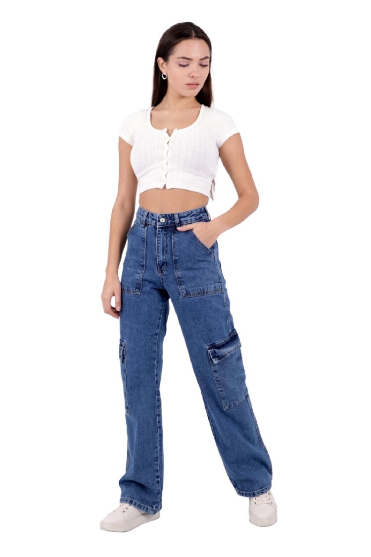 Cargo Pocket Wide Leg Jeans - Brand: XLove - Women & Kids, Baby Clothes Wholesale - Globality Store