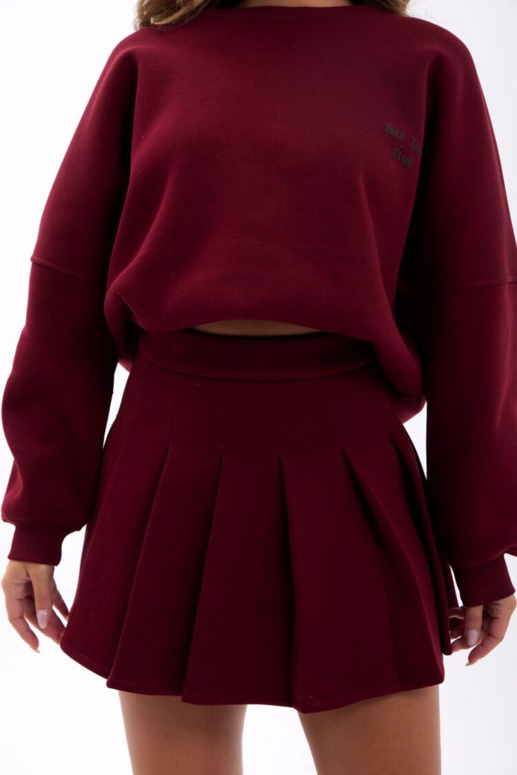 Set - Oversized Casual Sport Skort Mini Pleated Skirt