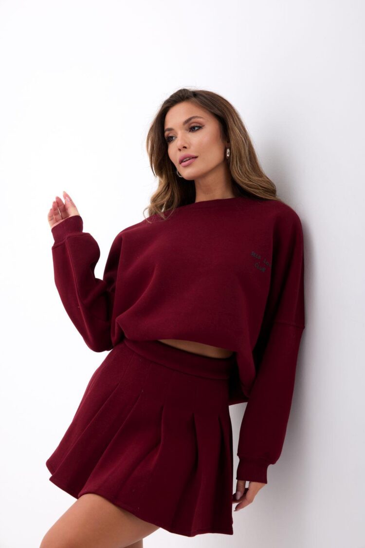 Set - Oversized Casual Sport Skort Mini Pleated Skirt