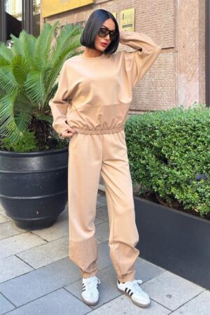 Beige Sport Casual Jogger Set - Brand: Sobe Istanbul - Women & Kids, Baby Clothes Wholesale - Globality Store