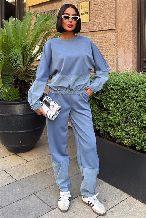 Blue Color Block Casual Sport Set - Brand: Sobe Istanbul - Women & Kids, Baby Clothes Wholesale - Globality Store