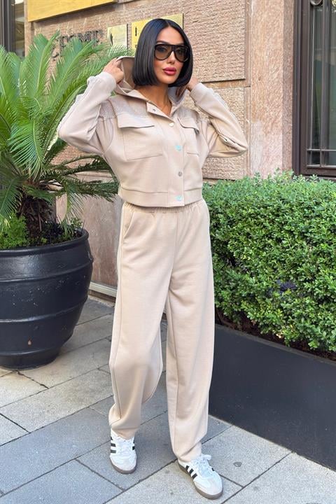 Beige Casual Sport Set - Brand: Sobe Istanbul - Women & Kids, Baby Clothes Wholesale - Globality Store