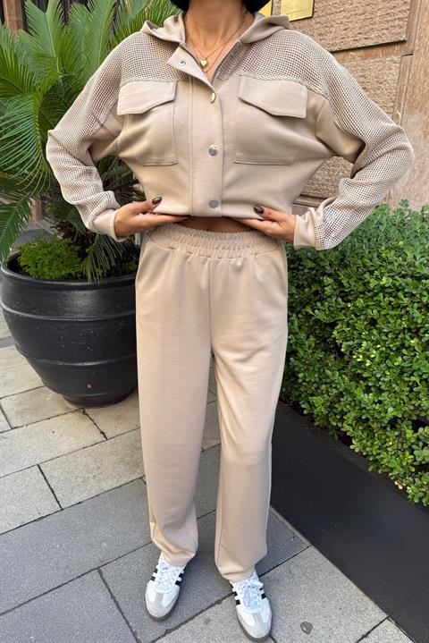 Beige Casual Sport Set