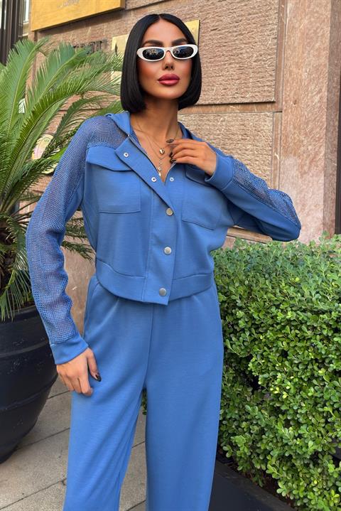 Blue Casual Sport Streetwear Set
