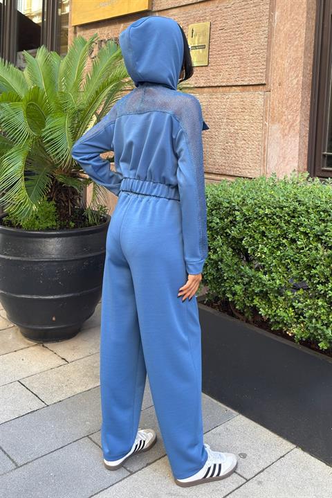 Blue Casual Sport Streetwear Set