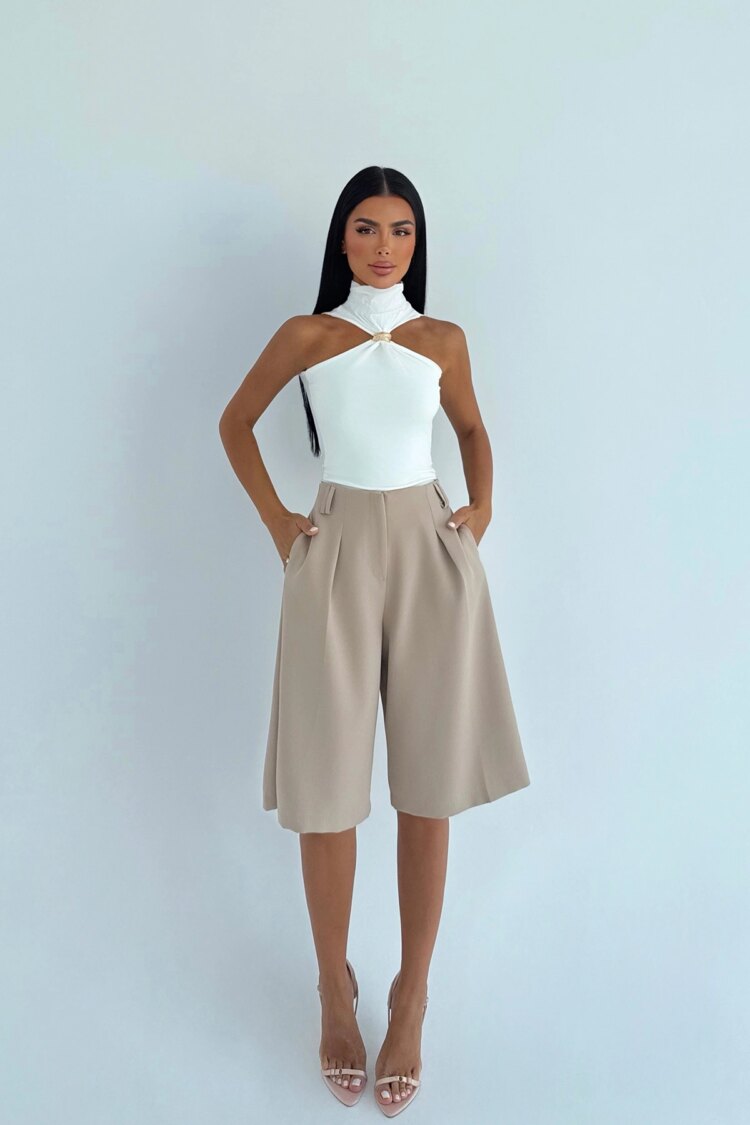 Elegant Casual Bermuda Shorts With High Waist - Brand: EYYO ATELIER - Women & Kids, Baby Clothes Wholesale - Globality Store