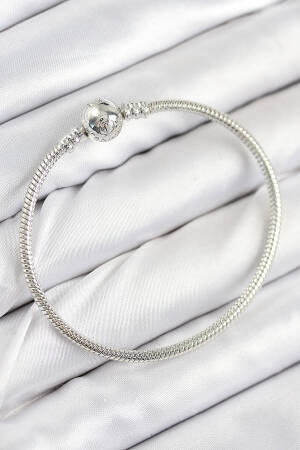 Brass Charm Heel Pattern Silver Color Women's Bracelet - Brand: Ebijuteri - Women & Kids, Baby Clothes Wholesale - Globality Store