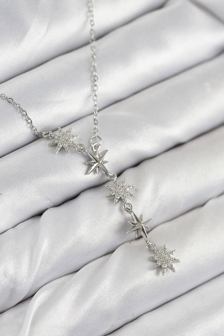 316l Steel Star Model Silver Color Women Necklace - Brand: Ebijuteri - Women & Kids, Baby Clothes Wholesale - Globality Store