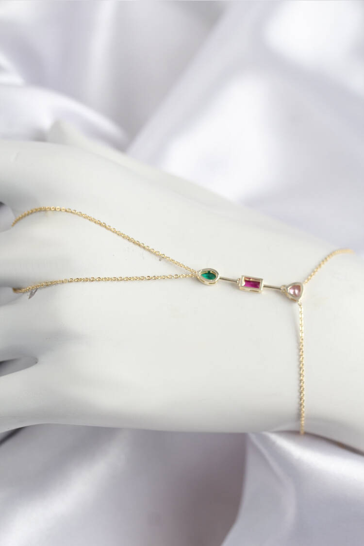 Brass Color Zircon Stone Pattern Gold Color Shahmeran - Brand: Ebijuteri - Women & Kids, Baby Clothes Wholesale - Globality Store