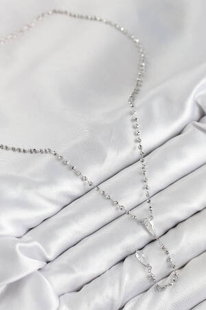 Silver Color Women Y Necklace With Brass Zircon Stone - Brand: Ebijuteri - Women & Kids, Baby Clothes Wholesale - Globality Store