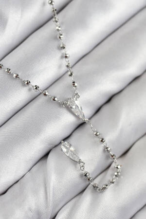 Silver Color Women Y Necklace With Brass Zircon Stone - Brand: Ebijuteri - Women & Kids, Baby Clothes Wholesale - Globality Store