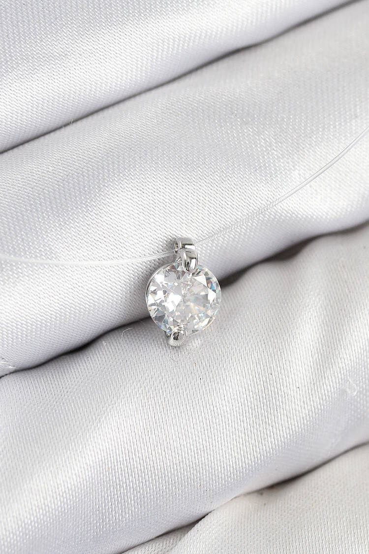 Pattern Silver Color Ghost Necklace With Chain Zircon Stone - Brand: Ebijuteri - Women & Kids, Baby Clothes Wholesale - Globality Store