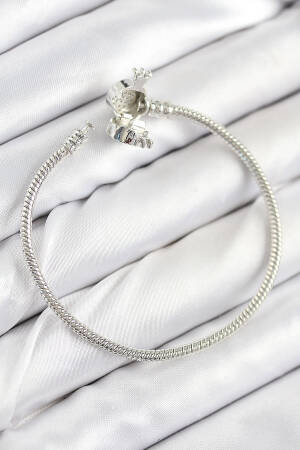 Brass Charm Zircon Stone Crown Pattern Silver Color Women Bracelet - Brand: Ebijuteri - Women & Kids, Baby Clothes Wholesale - Globality Store