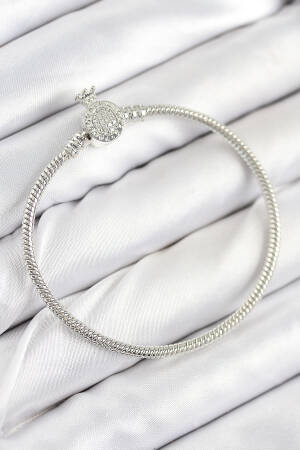 Brass Charm Zircon Stone Crown Pattern Silver Color Women Bracelet - Brand: Ebijuteri - Women & Kids, Baby Clothes Wholesale - Globality Store
