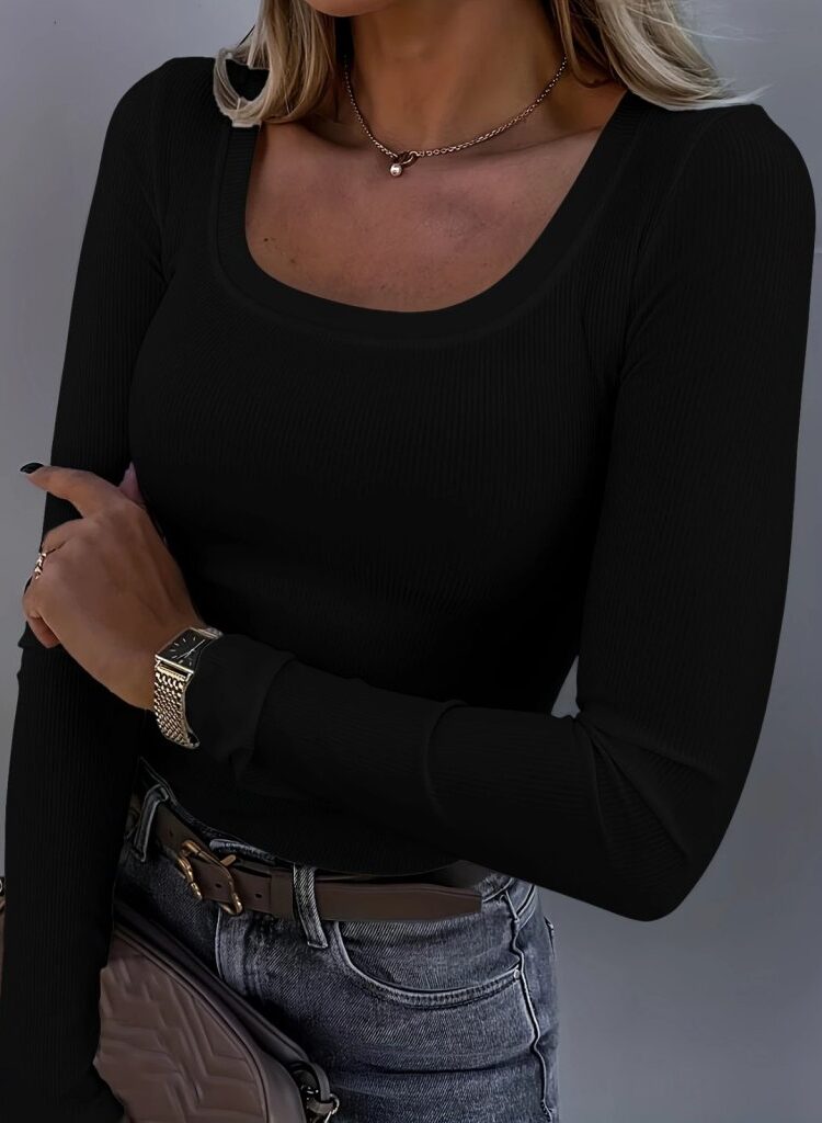 Slim Fit Square Neck Blouse - Brand: Janes - Women & Kids, Baby Clothes Wholesale - Globality Store
