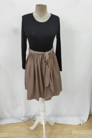 Black Fit And Flare Dress With Herringbone Pattern - Brand: Janes - Women & Kids, Baby Clothes Wholesale - Globality Store