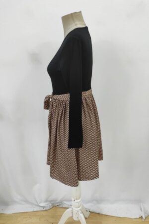 Black Fit And Flare Dress With Herringbone Pattern - Brand: Janes - Women & Kids, Baby Clothes Wholesale - Globality Store