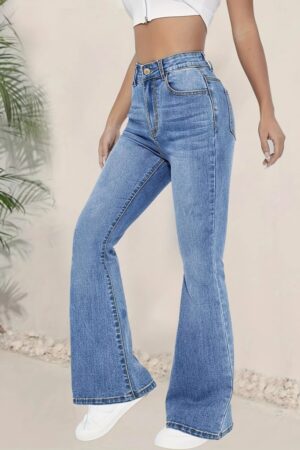 Blue Casual Retro Streetwear Vintage Bootcut Pants - Brand: Janes - Women & Kids, Baby Clothes Wholesale - Globality Store
