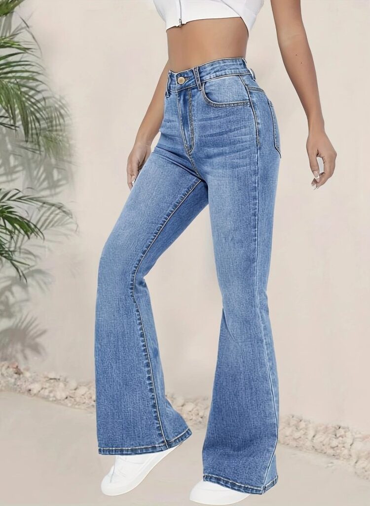 Blue Casual Retro Streetwear Vintage Bootcut Pants - Brand: Janes - Women & Kids, Baby Clothes Wholesale - Globality Store