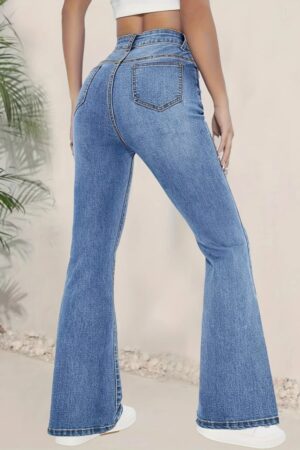 Blue Casual Retro Streetwear Vintage Bootcut Pants - Brand: Janes - Women & Kids, Baby Clothes Wholesale - Globality Store