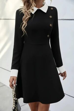 Black Elegant Fit And Flare Mini Dress - Brand: Janes - Women & Kids, Baby Clothes Wholesale - Globality Store
