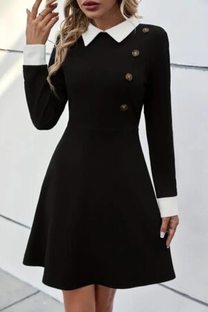 Black Elegant Fit And Flare Mini Dress - Brand: Janes - Women & Kids, Baby Clothes Wholesale - Globality Store