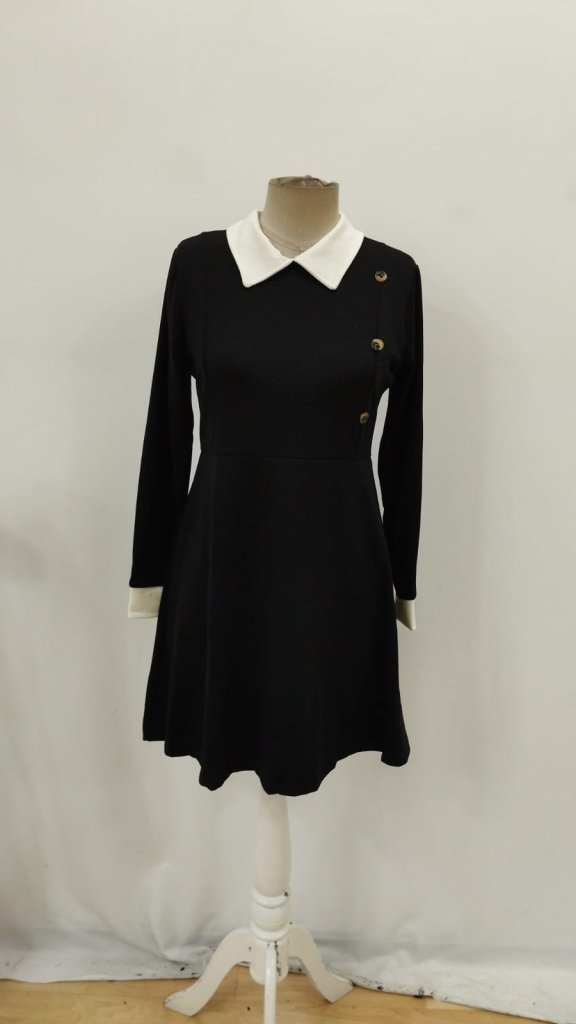Black Elegant Fit And Flare Mini Dress