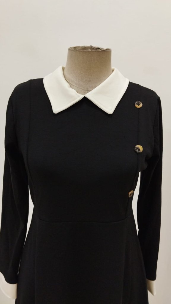 Black Elegant Fit And Flare Mini Dress