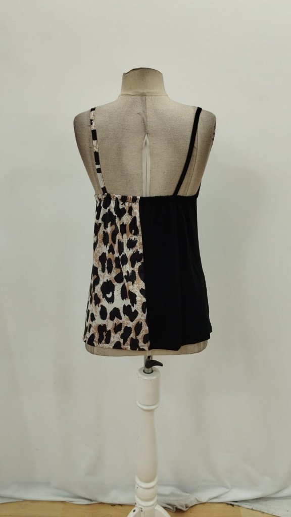 Black Casual Sexy Blouse With Animal Print